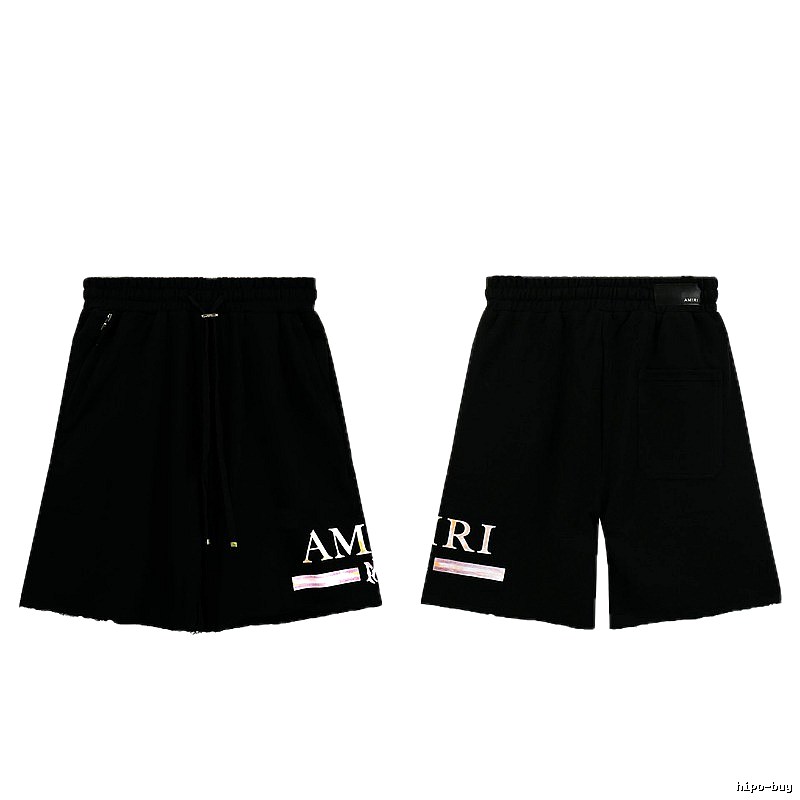 AMIRI Letter Print Street Style Black Shorts