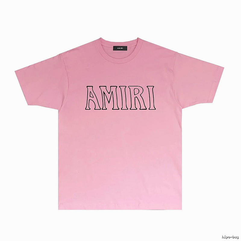 AMIRI minimalist style pink T-shirt
