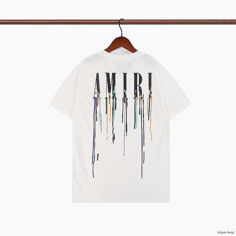 Amiri Patterned Graphic T-shirt White Blue Amiri with Polished Detail