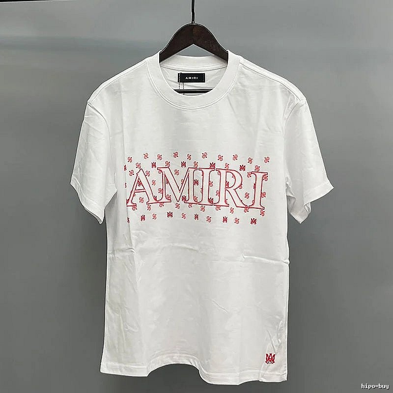 Amiri Red Graphic Detail White Records Graphic T-Shirt Warm Weather