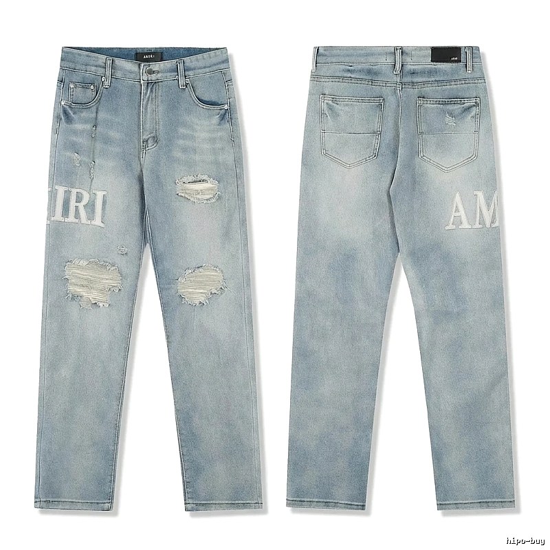 AMIRI Ripped Denim Blue Jeans