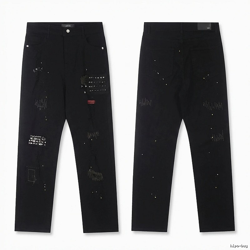 AMIRI Rivet Punk Style Black Pants