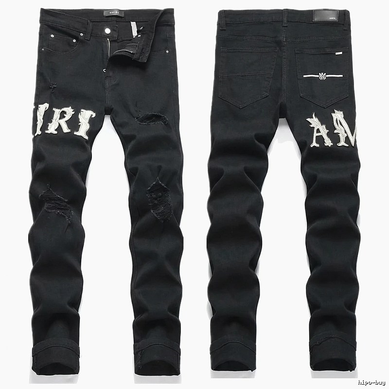 AMIRI Trendy Black Jeans with Holes