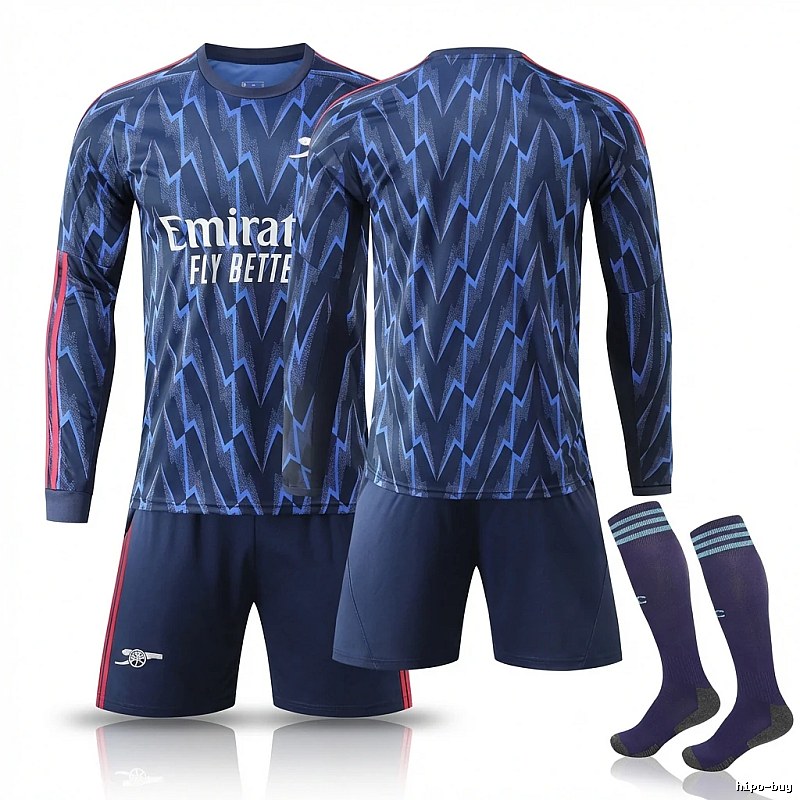 Arsenal FC Blue and Black Retro Style Jersey