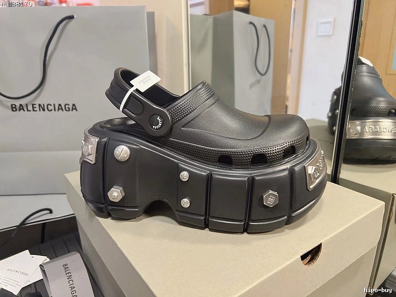 Balenciaga Black Platform Clogs Featuring Easy Entry
