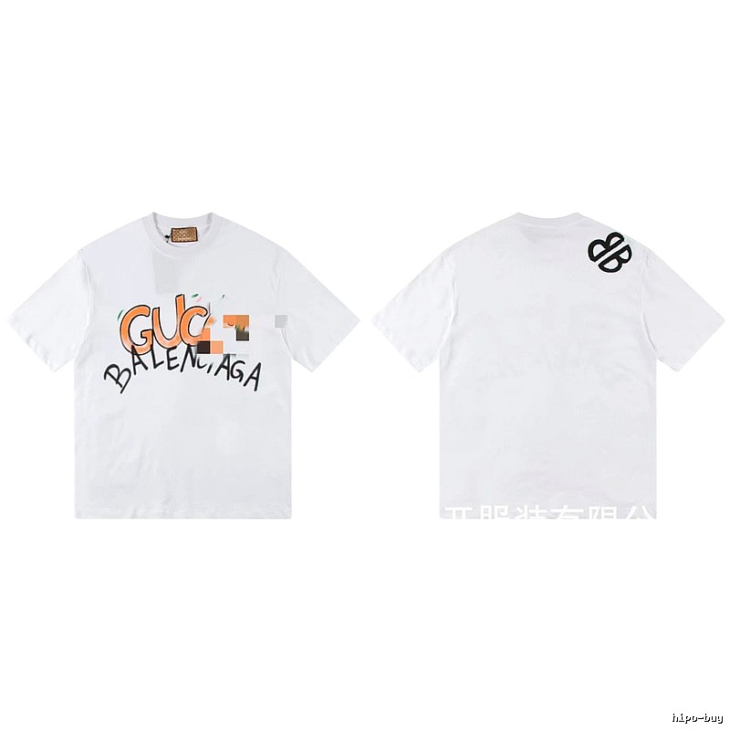 Balenciaga Co-branded Graffiti Street Style White T-shirt
