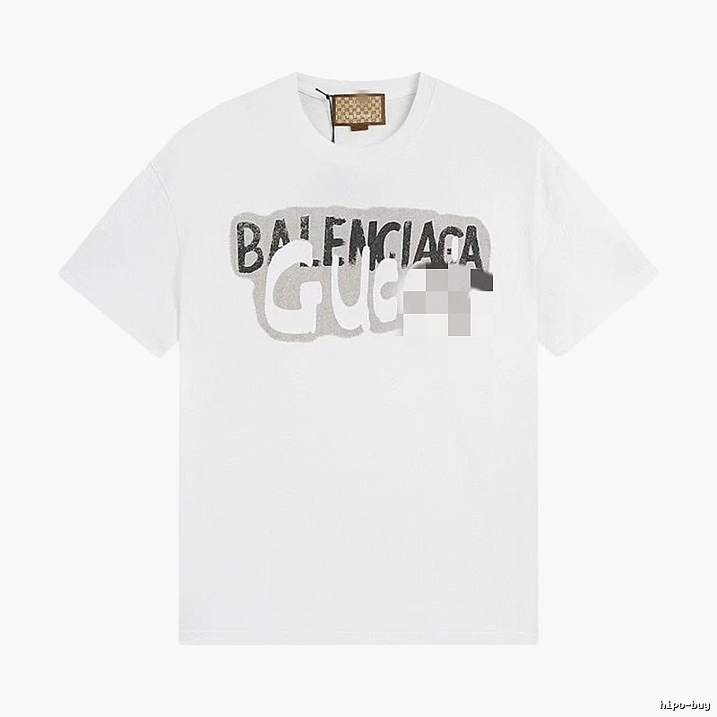 Balenciaga Co-branded Graffiti-style White T-Shirt