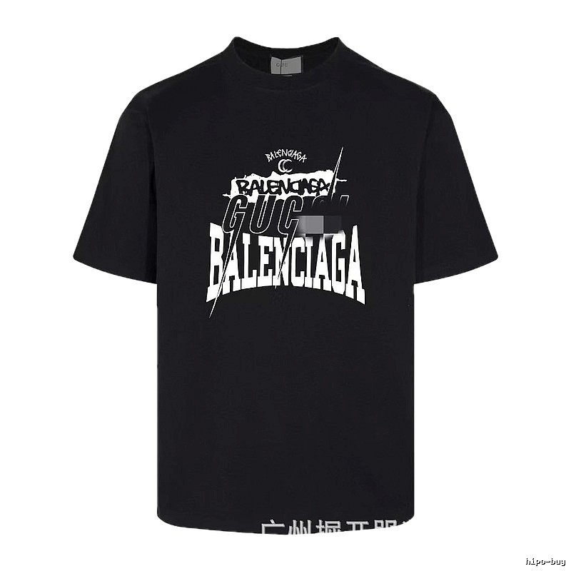 Balenciaga Co-branded Street Style Black Short-sleeve T-shirt
