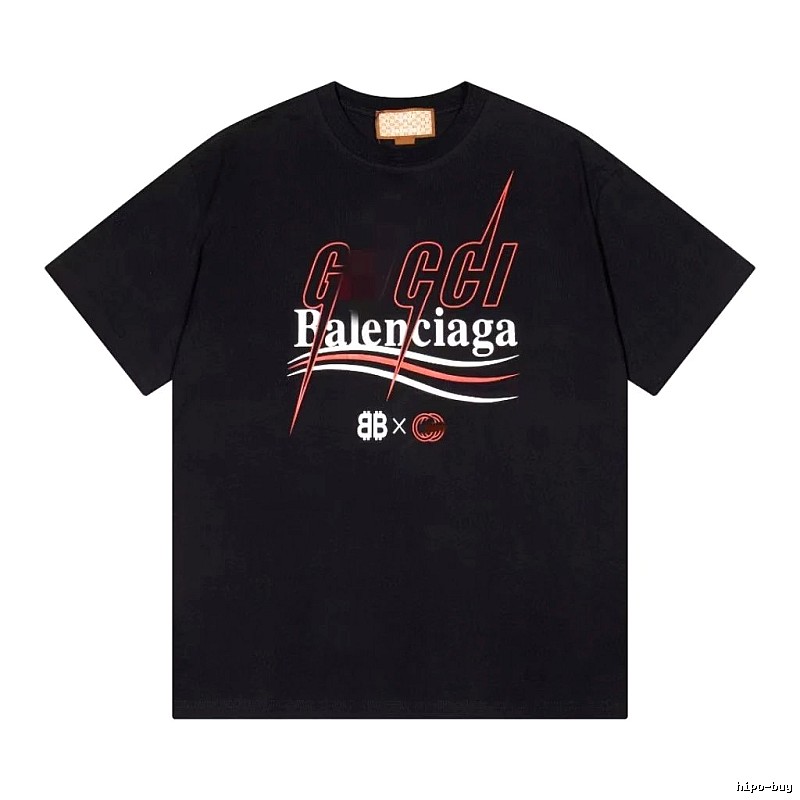 Balenciaga Co-branded Trendy Style Black Short-sleeve T-shirt