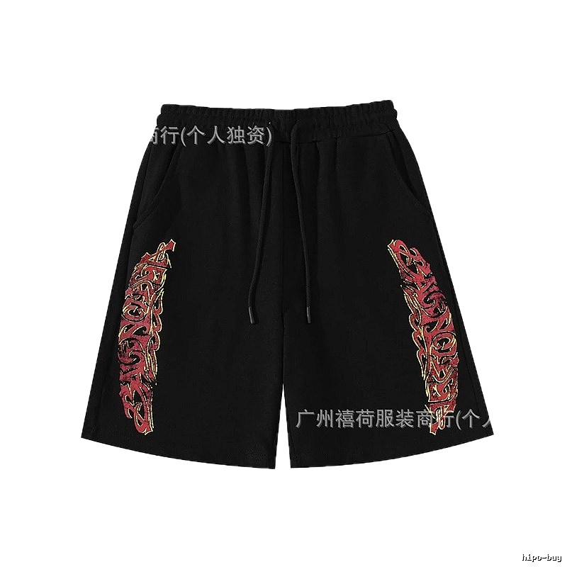 Balenciaga Flame Style Black Shorts