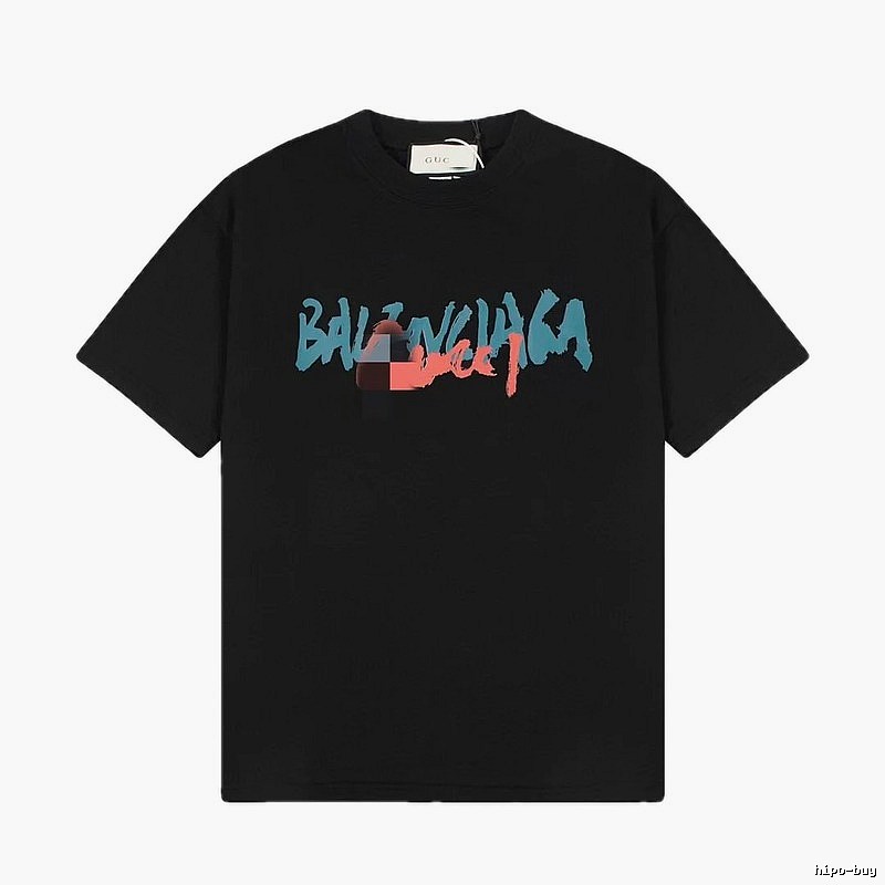 Balenciaga Graffiti Street Style Black T-Shirt