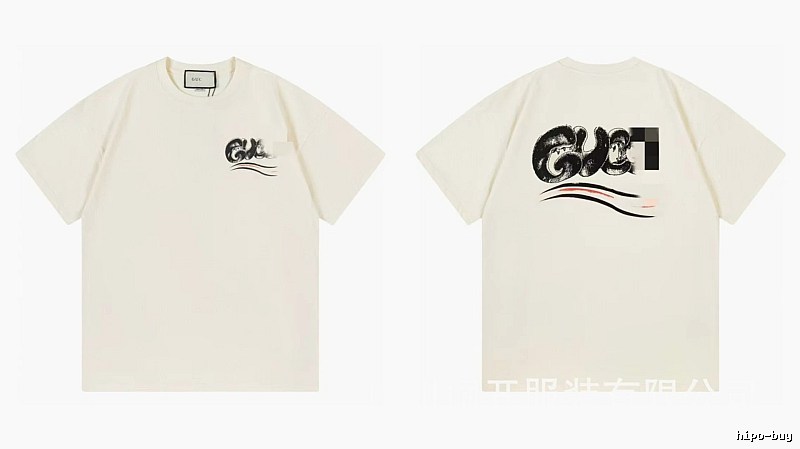 Balenciaga Graffiti Street Style Off-White Short-Sleeve T-Shirt