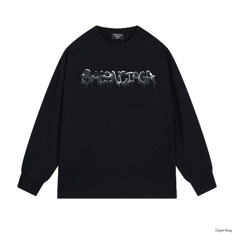 Balenciaga graffiti-style black long-sleeve