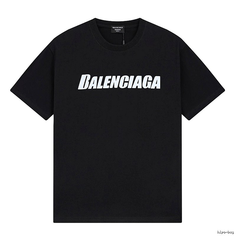 Balenciaga Letter Print Street Style Black T-Shirt