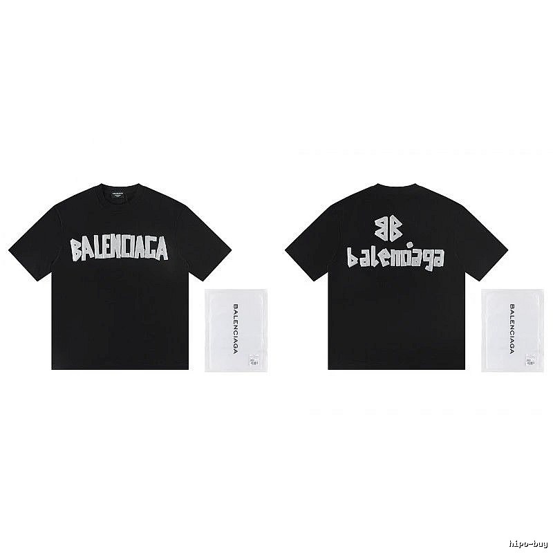 Balenciaga Letter Print Street Style Black T-Shirt
