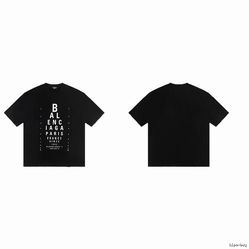 Balenciaga Letter Print Street Style Black T-Shirt