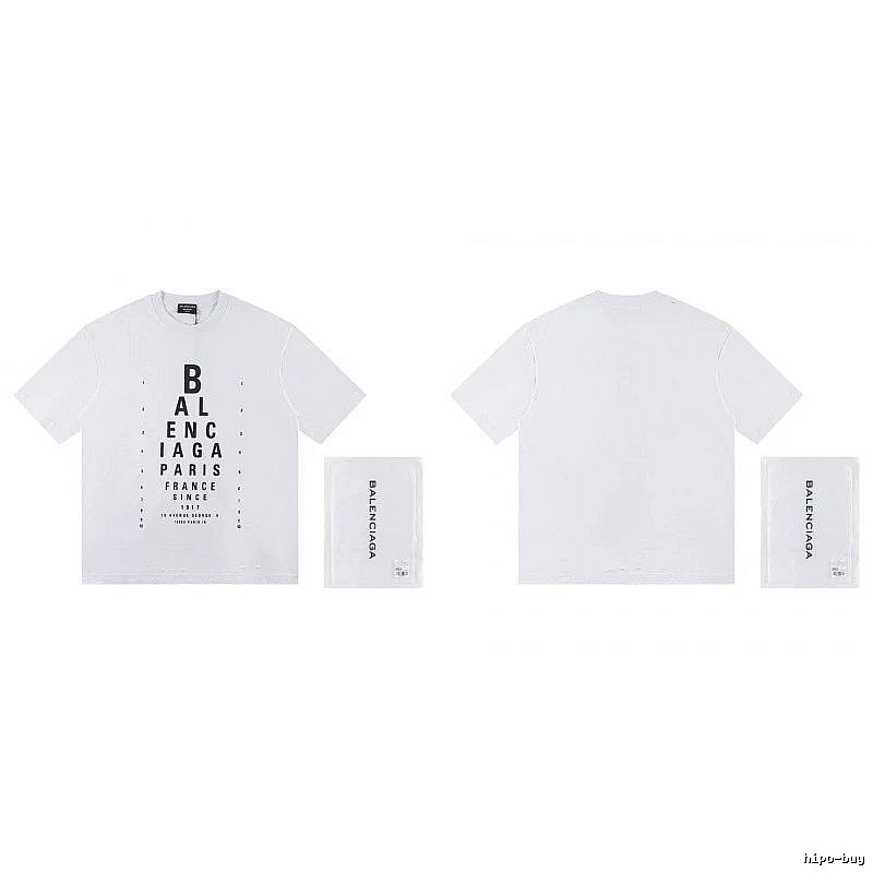 Balenciaga Letter Print Street Style White T-Shirt