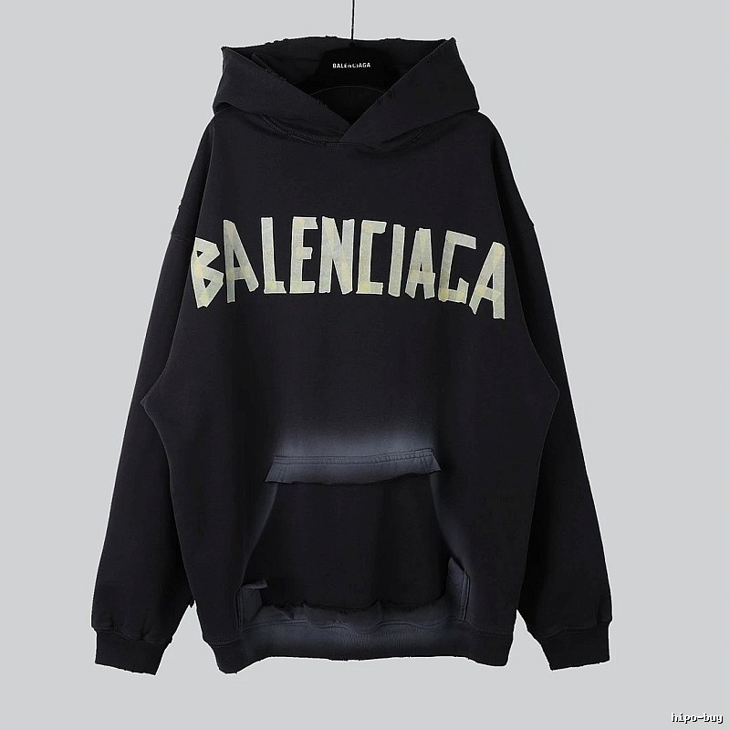 Balenciaga letter-style black sweatshirt