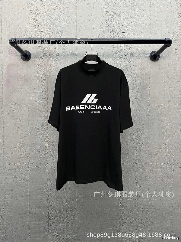 Balenciaga letter-style black T-shirt