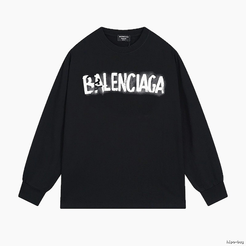 Balenciaga letter style black T-shirt