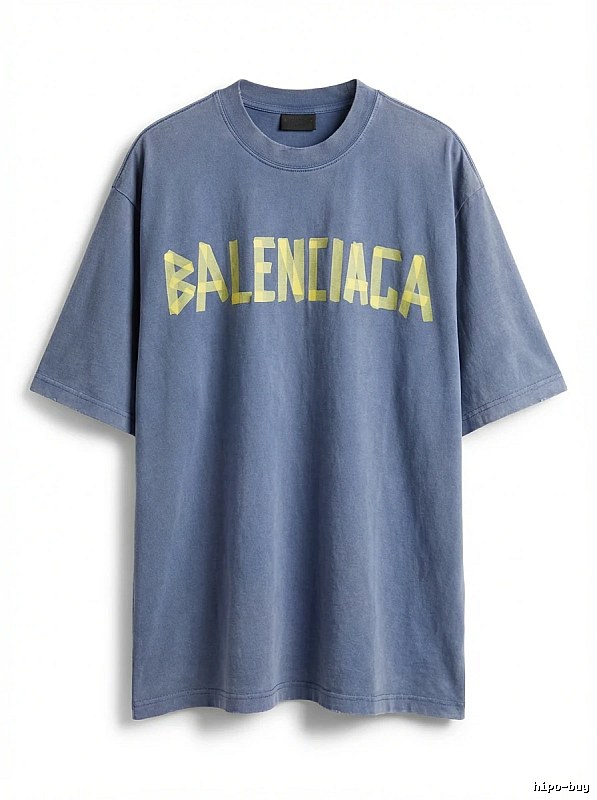 Balenciaga letter-style blue T-shirt
