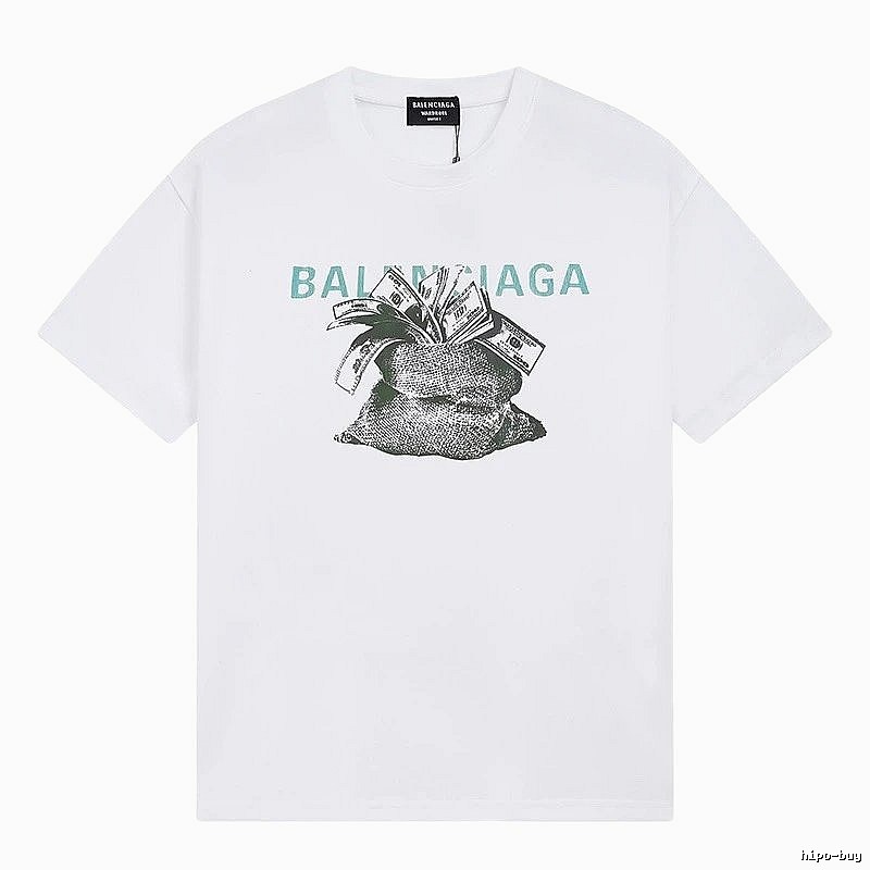 Balenciaga Money Bag Print White T-shirt