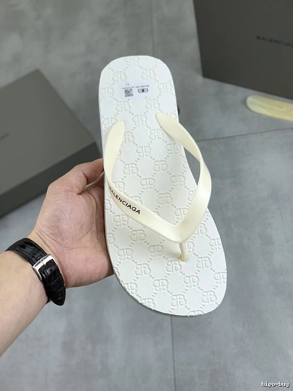 Balenciaga Monogram Casual Style Off-white Flip-flops