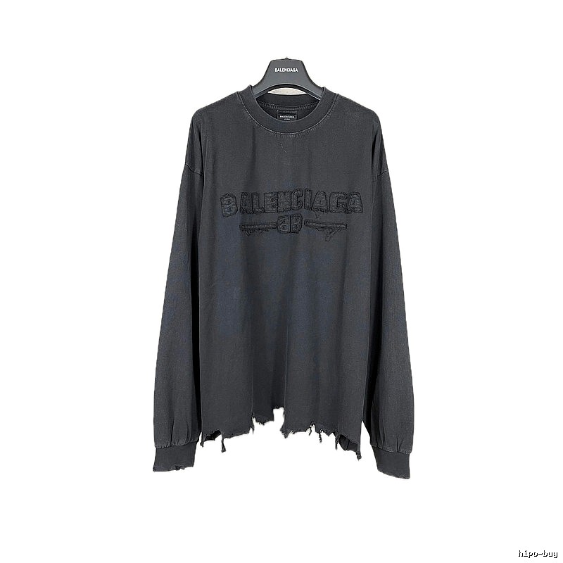 Balenciaga retro ripped black T-shirt