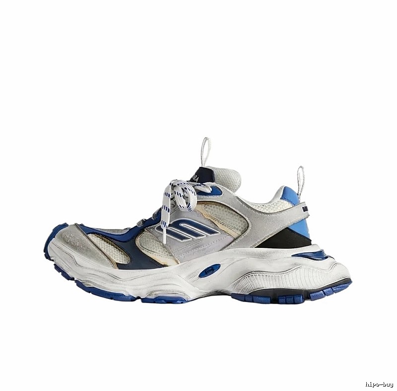 Balenciaga retro-style blue-gray sneakers