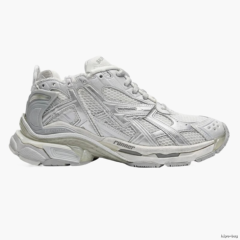 Balenciaga Retro Style White and Grey Sneakers