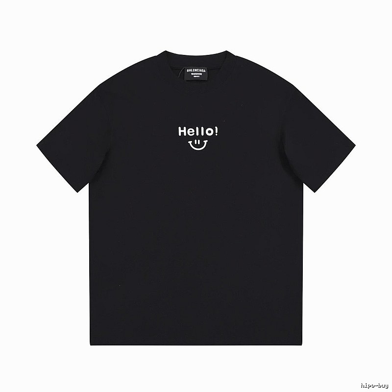 Balenciaga Smiley Print Street Style Black T-Shirt