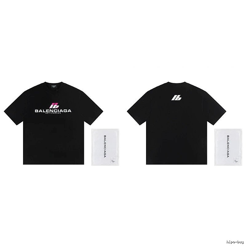 Balenciaga Sport Collection Edgy Cool Style Black Short-sleeve T-shirt