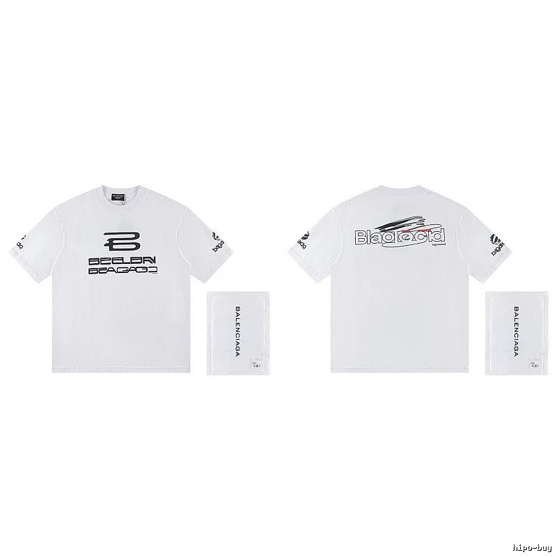 Balenciaga Trendy Racing Print White T-Shirt
