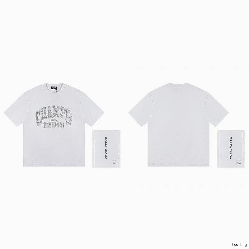 Balenciaga Vintage Distressed Lettering White T-Shirt
