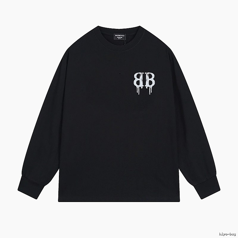 Balenciaga's dark style black long T-shirt