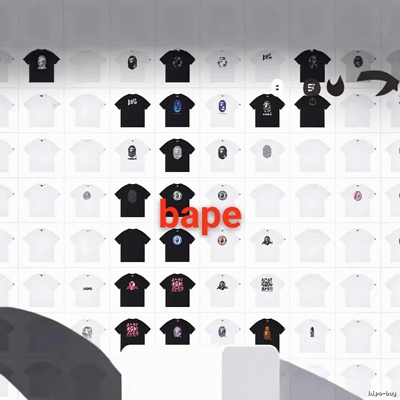 Bape Ape Head Black and White Trendy T-shirt