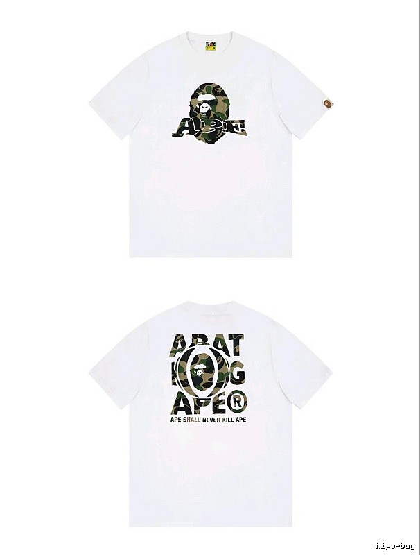 Bape Ape Head Camouflage Style White T-shirt