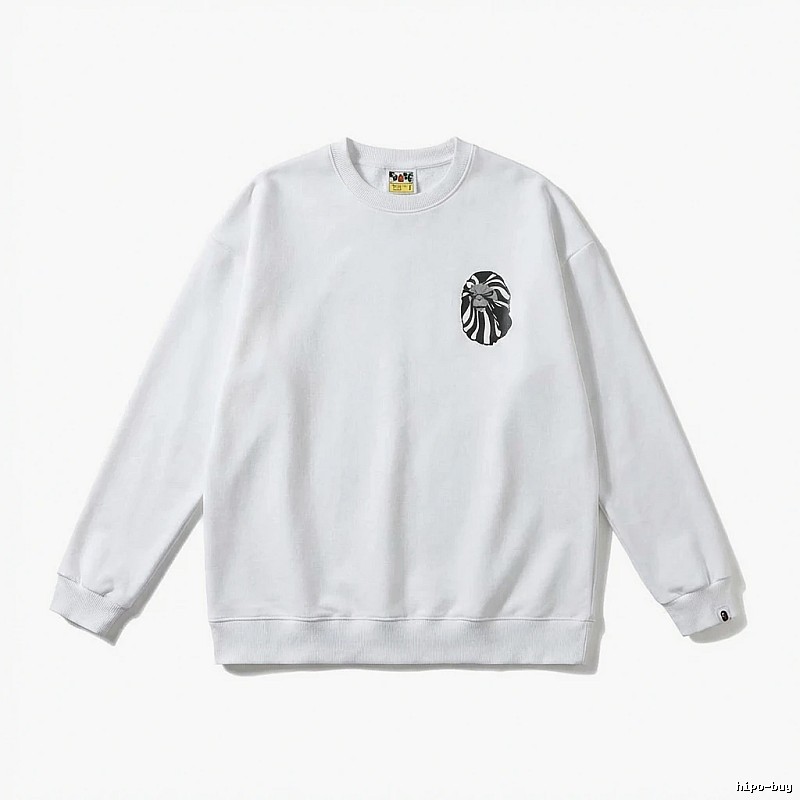 Bape Ape Head Minimalist Style White Sweatshirt