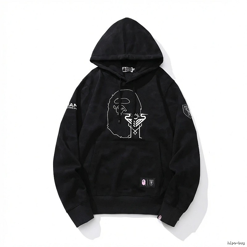 Bape Ape Man series trendy black hoodie