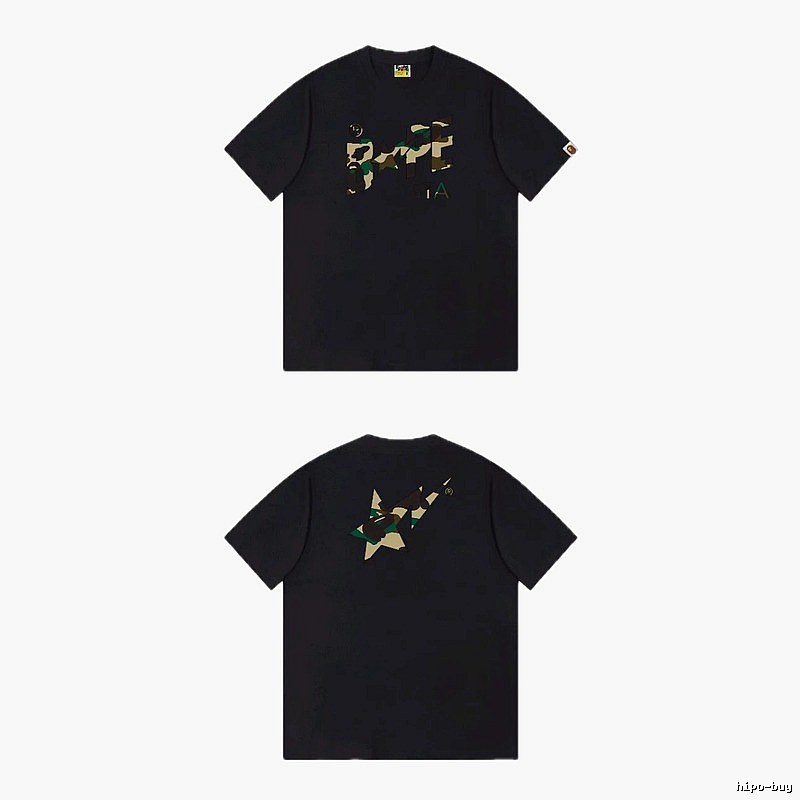 Bape camouflage style black T-shirt