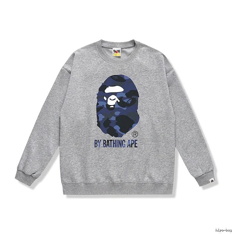 Bape camouflage-style gray sweatshirt