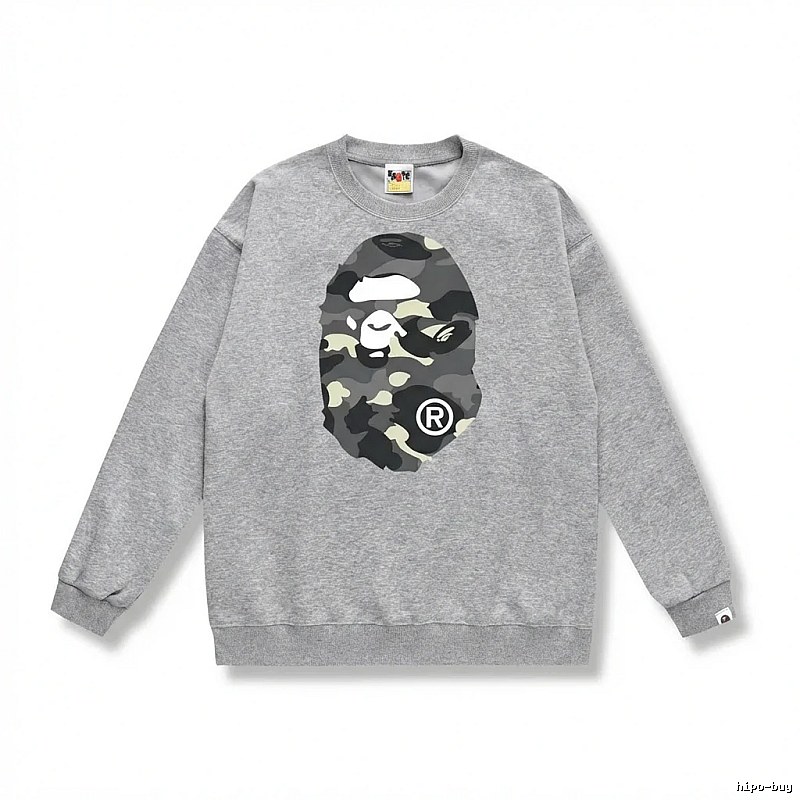 Bape camouflage style grey sweatshirt