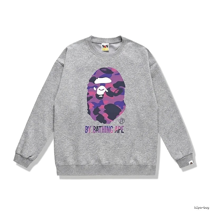 Bape camouflage-style grey sweatshirt