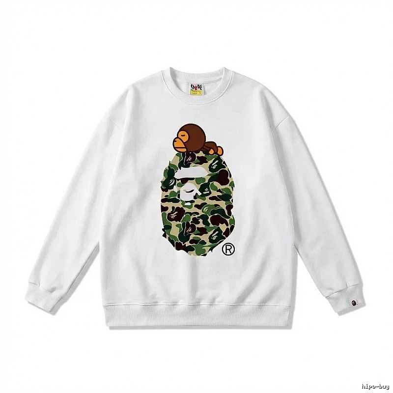 Bape camouflage style white sweatshirt