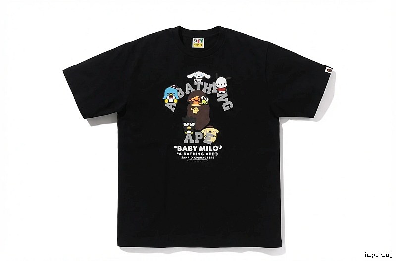 Bape cartoon print trendy brand black T-shirt