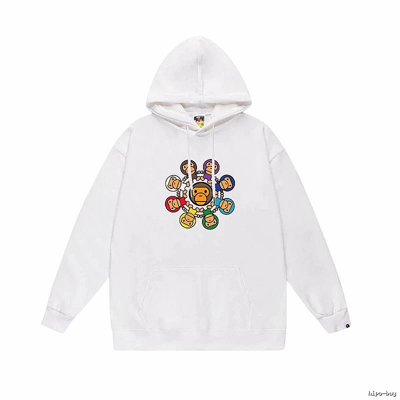 Bape cartoon trendy brand white sweatshirt
