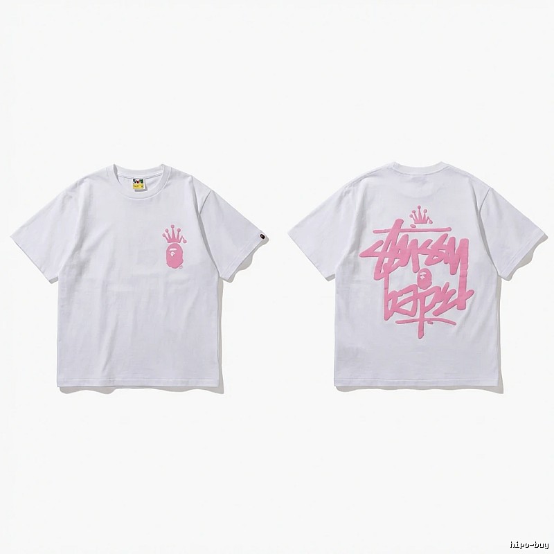 Bape Crown Graffiti Style White T-shirt