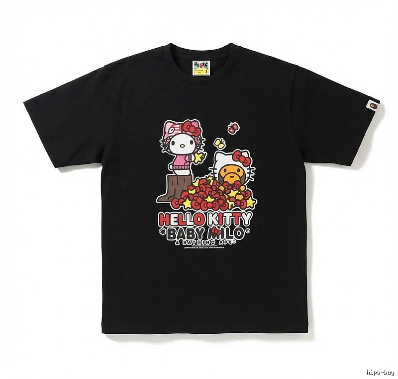 Bape Hello Kitty Co-branded Black T-shirt