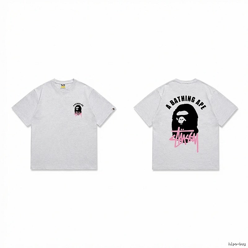 Bape Pink Trendy and Cool Short-sleeve Shirt