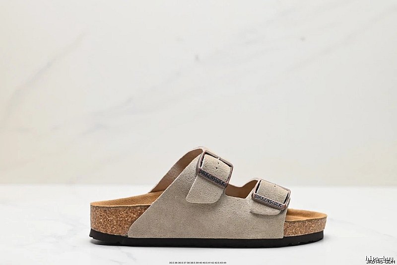 BIRKENSTOCK Double-Buckle Casual Sand-colored Slide Slippers